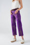 Q2 - Purple Wide Leg Jeans With Metallic Finish In Gold-Fashion-Q2-Purple-Large-Urbanheer