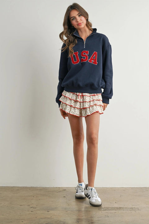 Quarter Zip Long Sleeve Sweatshirt