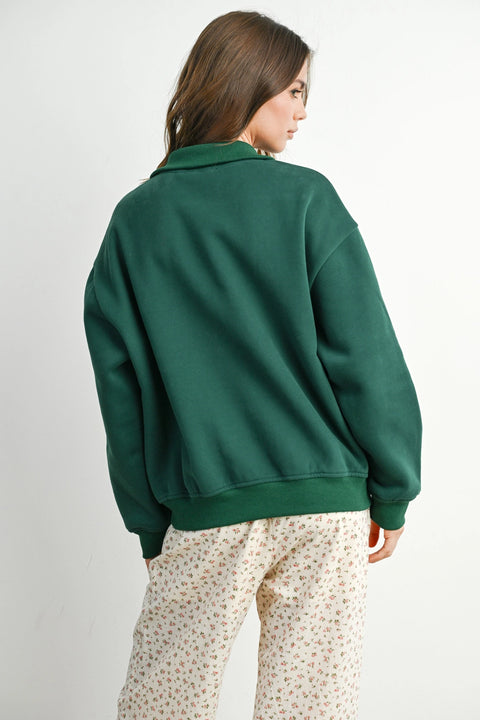 Quarter Zip Long Sleeve Sweatshirt