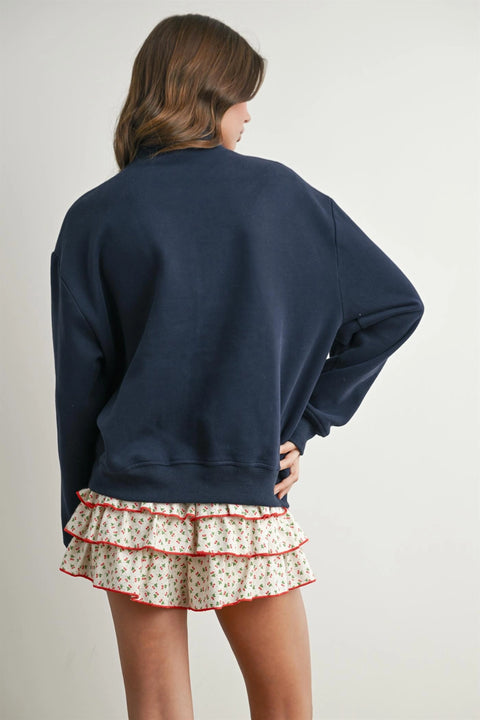 Quarter Zip Long Sleeve Sweatshirt