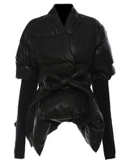 Quilted Belted Puffer-Puffer Jackets-Luxe & Leather by Madonna & Co-S-Black-Urbanheer