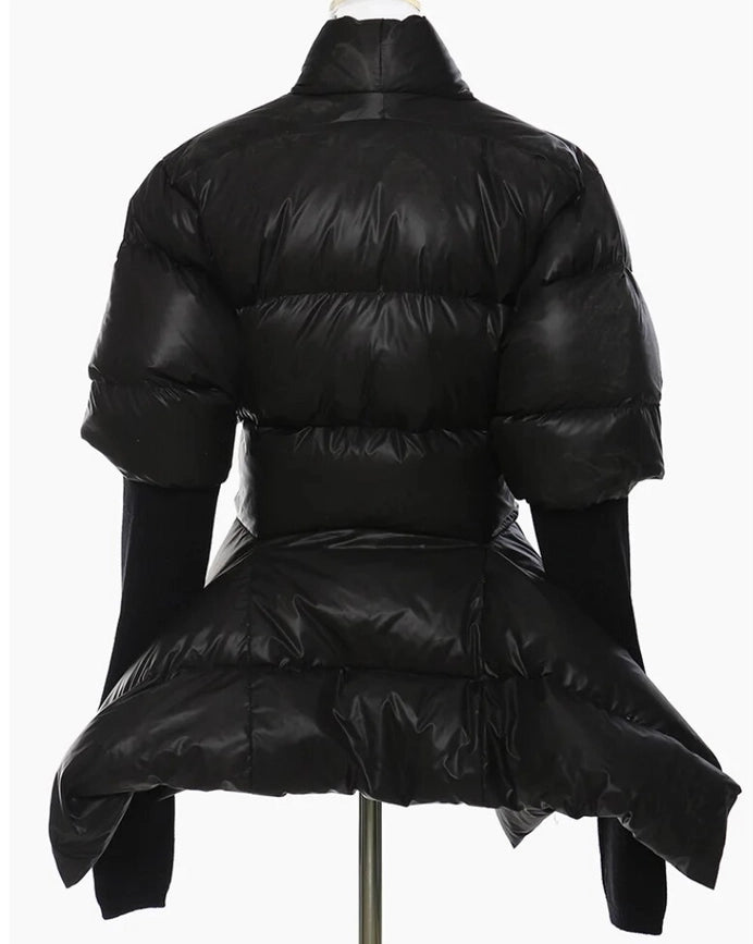 Quilted Belted Puffer-Puffer Jackets-Luxe & Leather by Madonna & Co-S-Black-Urbanheer