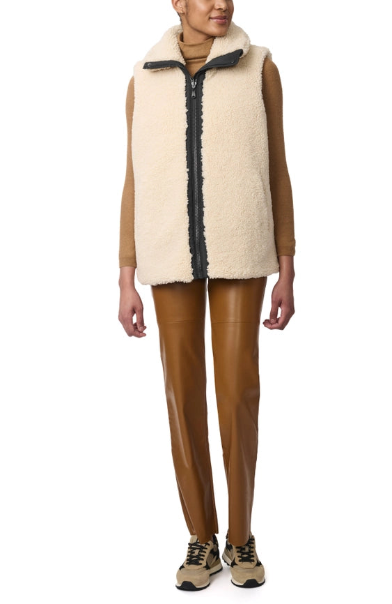 Quilted Faux Fur Lined Vest Black-Vest-Bernardo-XS-Black-Urbanheer