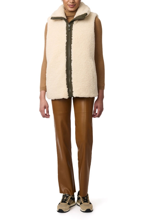 Quilted Faux Fur Lined Vest Olive-Vest-Bernardo-XS-Olive-Urbanheer