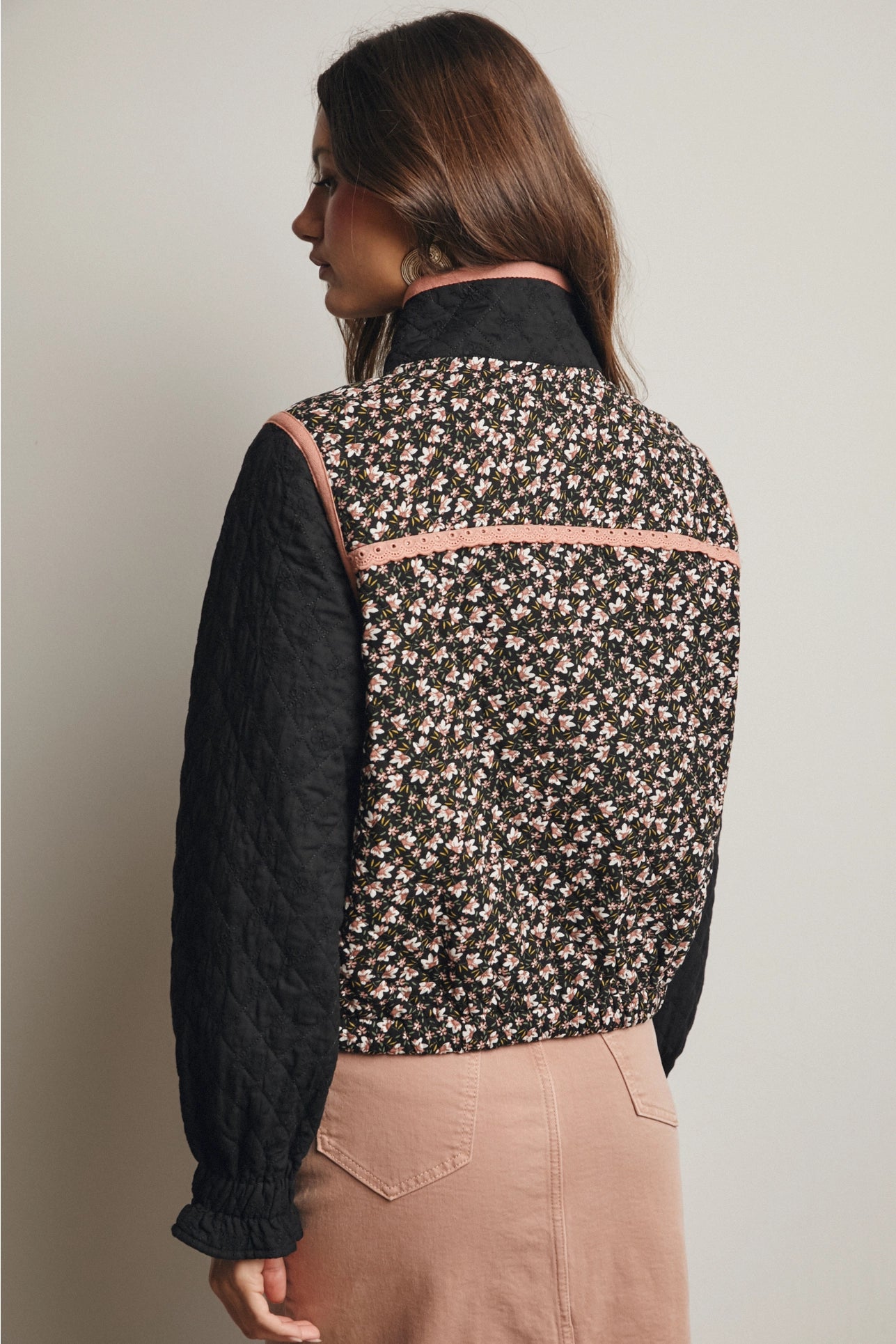 Quilted Floral Zip Jacket