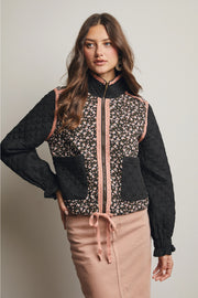 Quilted Floral Zip Jacket