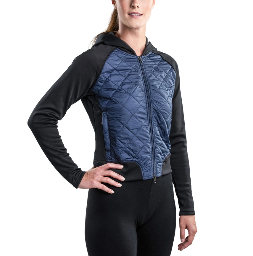 Quilted Front Navy Hooded Bomber Jacket-Jackets-Bluivy-XXS-Urbanheer