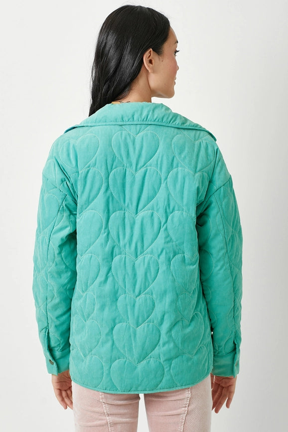 Quilted Heart Padded Jacket Jade-Jacket-Mystree-S-Jade-Urbanheer
