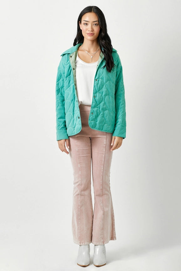 Quilted Heart Padded Jacket Jade-Jacket-Mystree-S-Jade-Urbanheer
