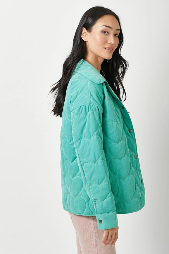 Quilted Heart Padded Jacket Jade-Jacket-Mystree-S-Jade-Urbanheer