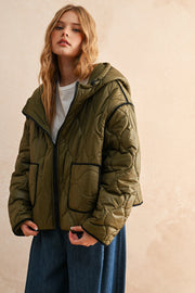 Quilted Jacket with Hood