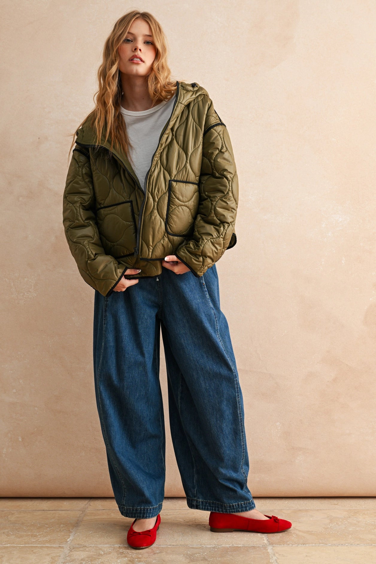 Quilted Jacket with Hood