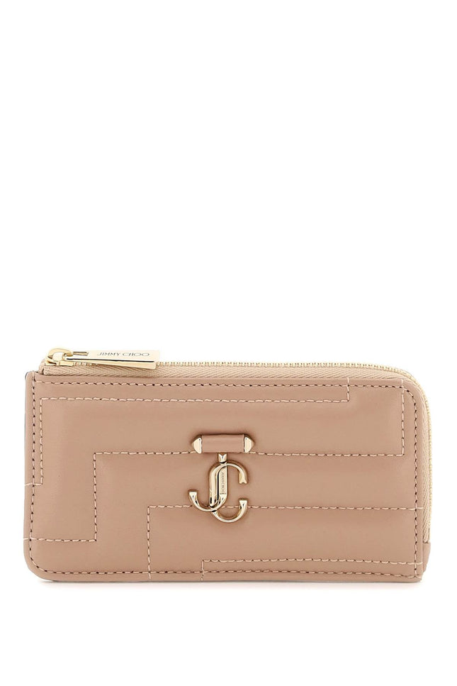 Quilted Nappa Leather Zipped Cardholder-women > accessories > wallets and small leather goods > card holders-Jimmy Choo-os-Rosa-Urbanheer