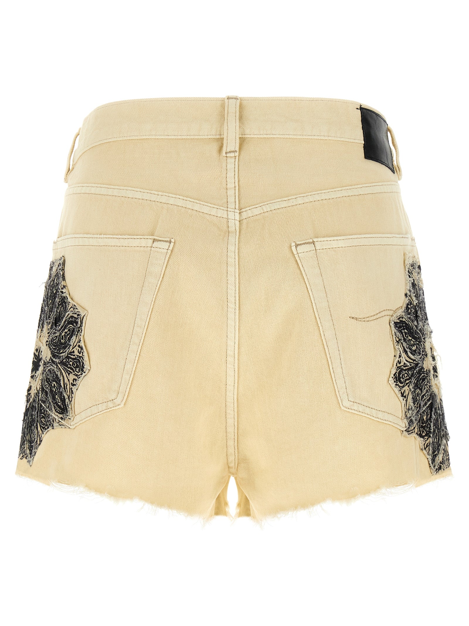 Cotton Denim X-BF Shorts with Bandana Inserts