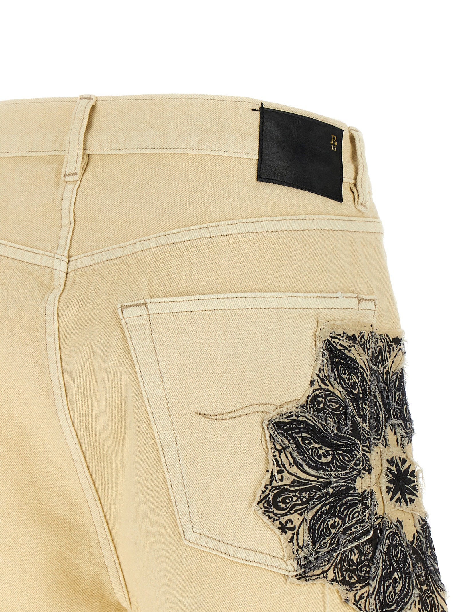 Cotton Denim X-BF Shorts with Bandana Inserts