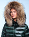RACHEL slim fit long down jacket with detachable hood