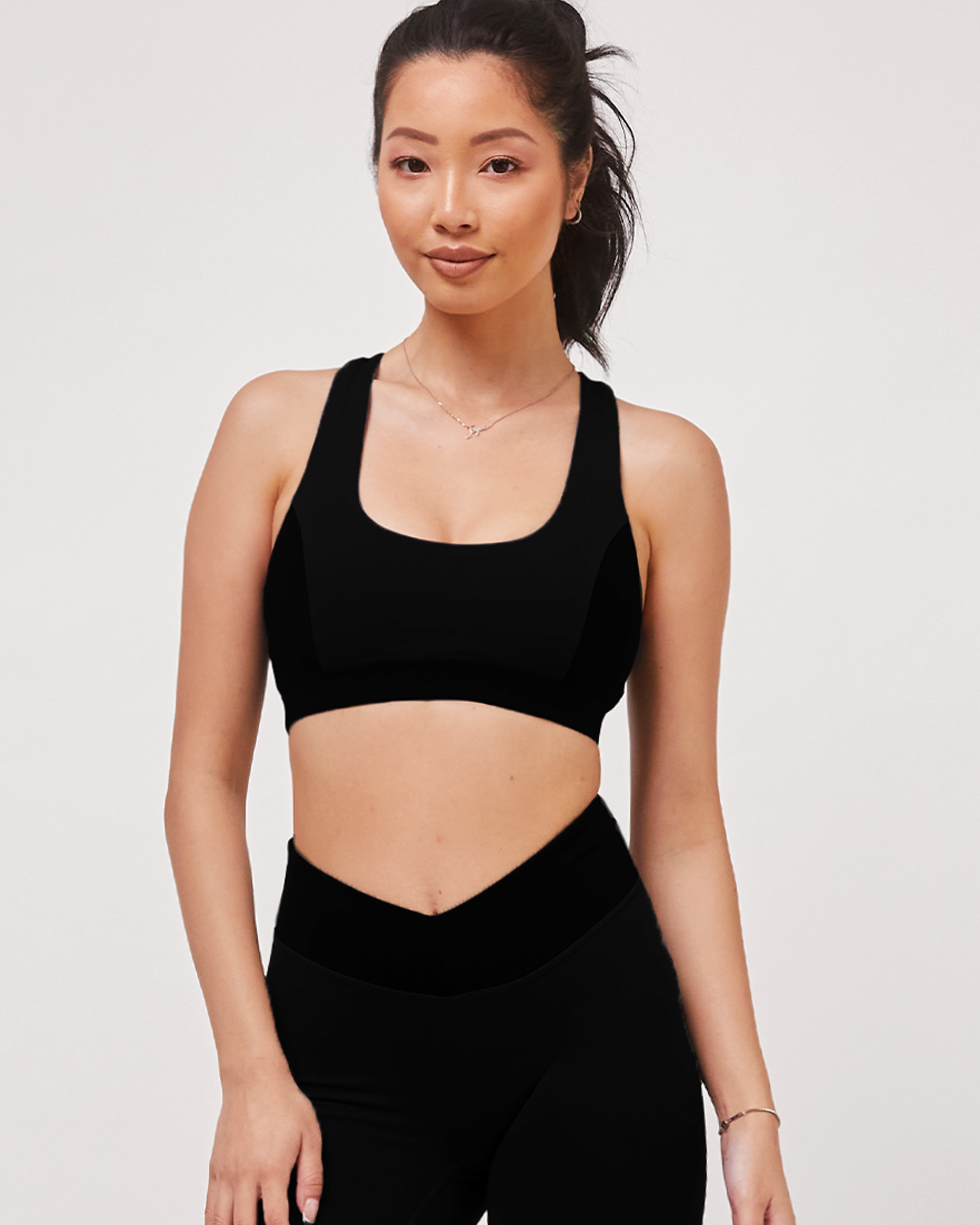 Swift Keyhole Racerback Bra-rebody-Smoke/Black-XS-Urbanheer