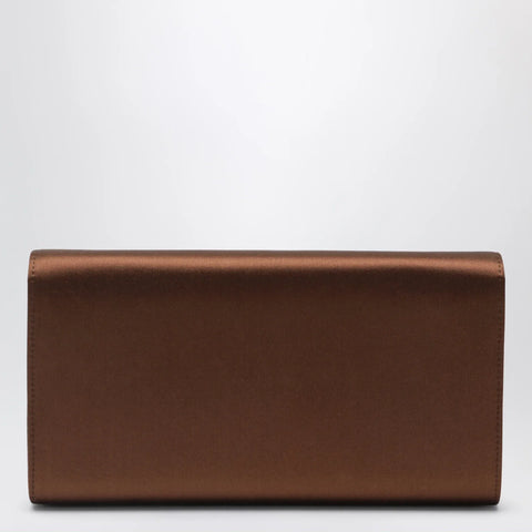 ROGER VIVIER Efflorescence Clutch in satin Cacao