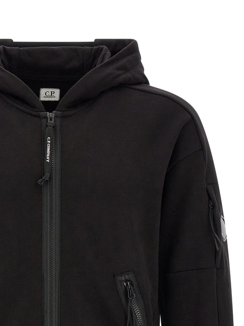 C.p. Company Diagonal Raised Fleece Sweatshirt With Lens Detail
