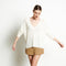 RIA 3 Pull col V profond oversize en cachemire blanc écru-col v femme-Studio Cashmere8-S-M-SC8-00746-blanc écru-Urbanheer