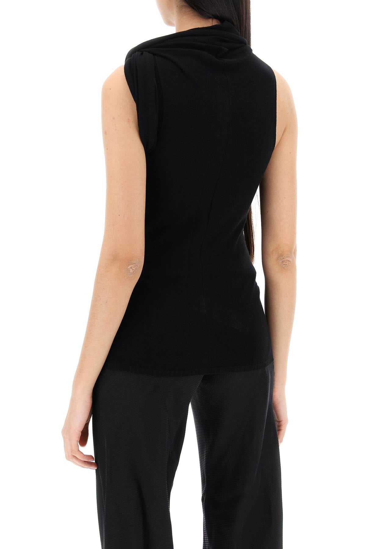 Rick owens "twist sleeveless knit top-TOP-RICK OWENS-XS-Black-Urbanheer