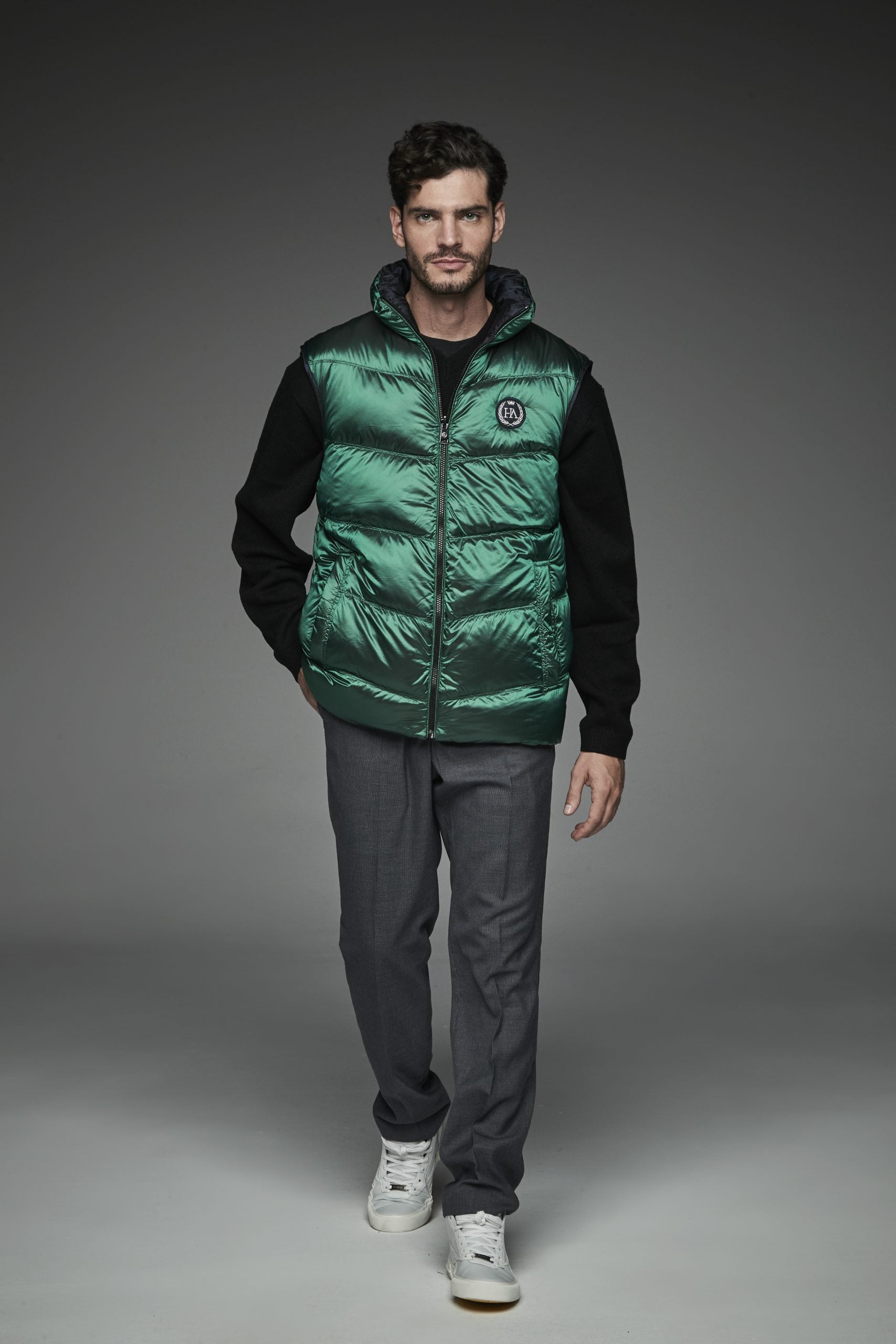 Short vest with reversible mandarin collar ROBIN NAVY-Vest-Henry Arroway-S-Navy-Urbanheer