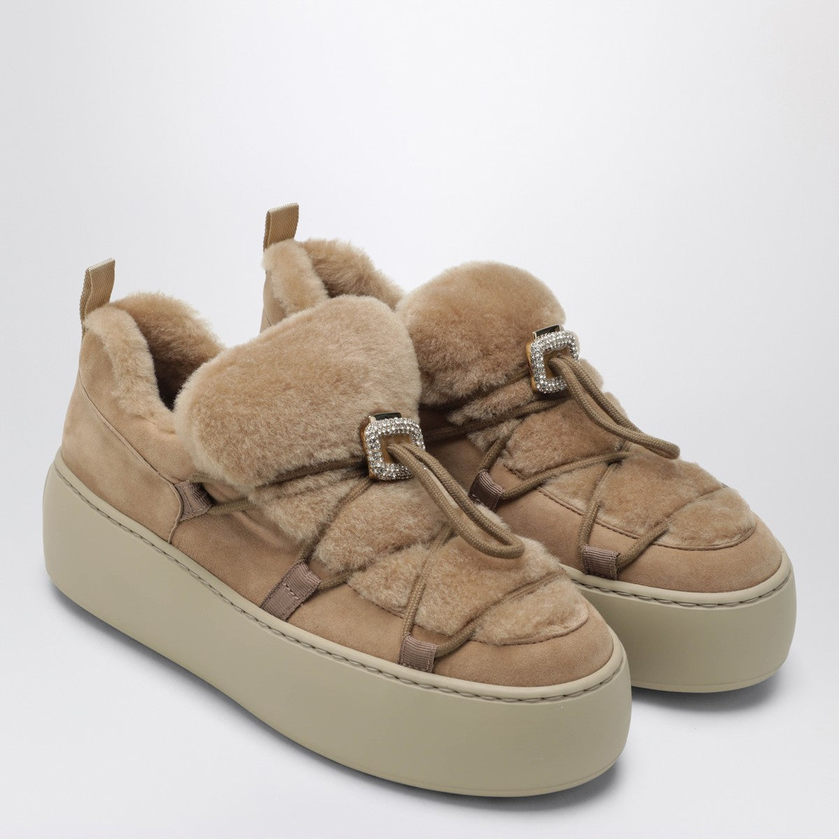 ROGER VIVIER Brown Viv'' Up suede sneaker