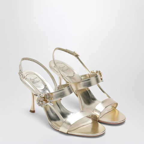 ROGER VIVIER Gold leather Efflorescence sandals