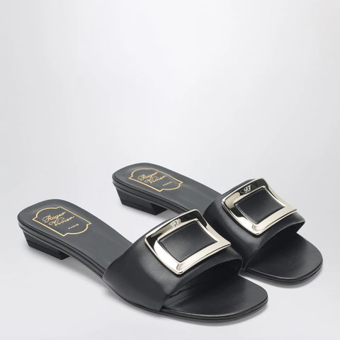 ROGER VIVIER Square buckle leather slides