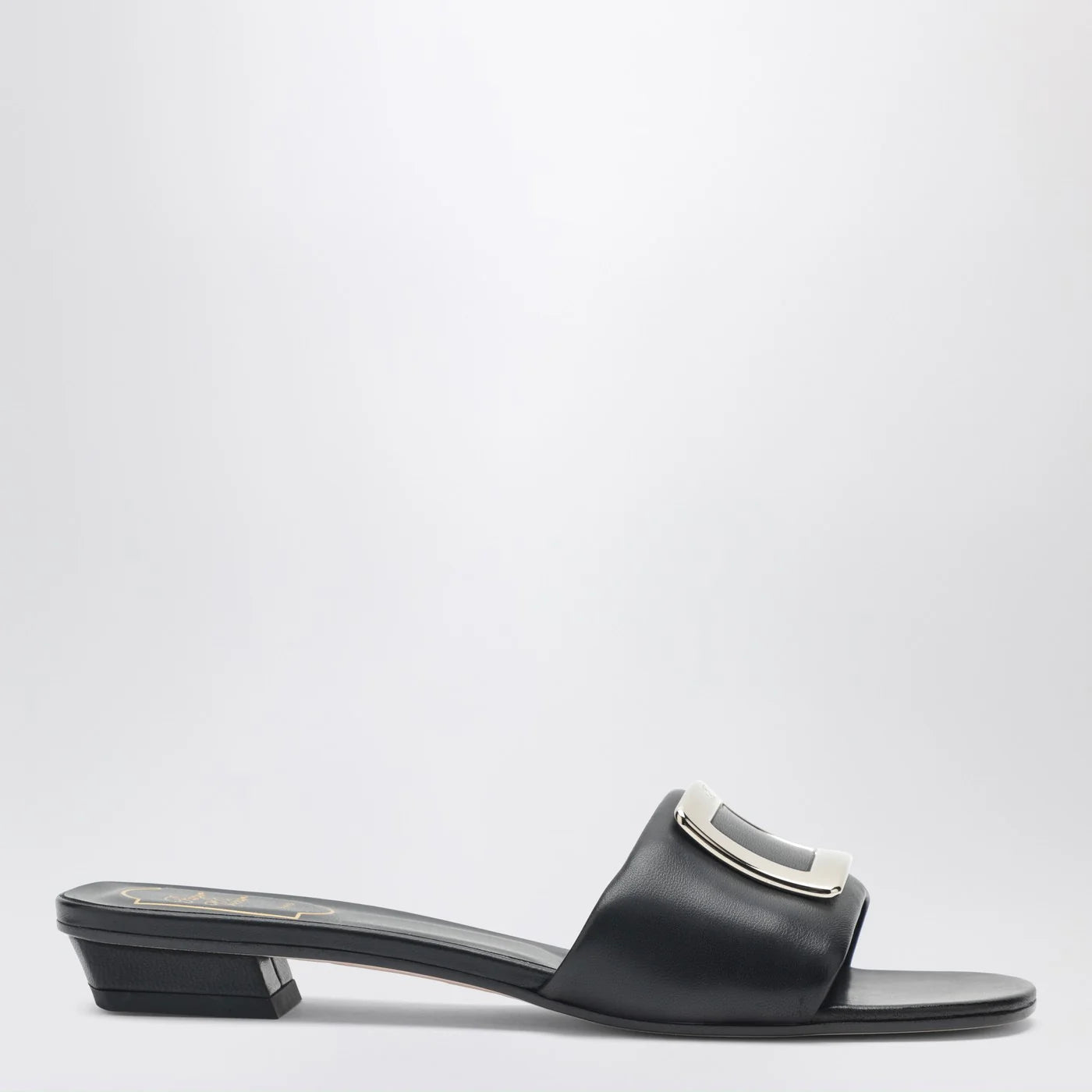 ROGER VIVIER Square buckle leather slides