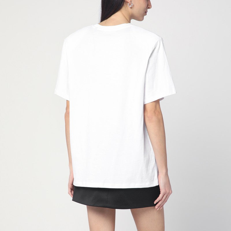 ROTATE Birger Christensen T-shirt over white in organic cotton-Topwear-ROTATE Birger Christensen-40-Urbanheer