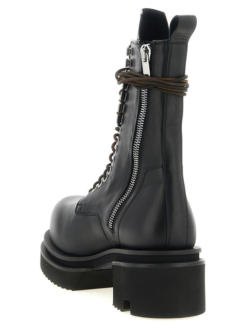 Rick Owens Lace Up Bogun Combat Boots