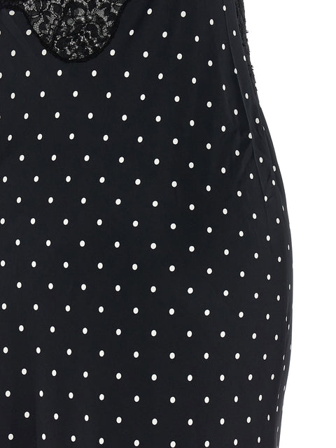 Self-Portrait Polka Dot Satin Lace Maxi Dress