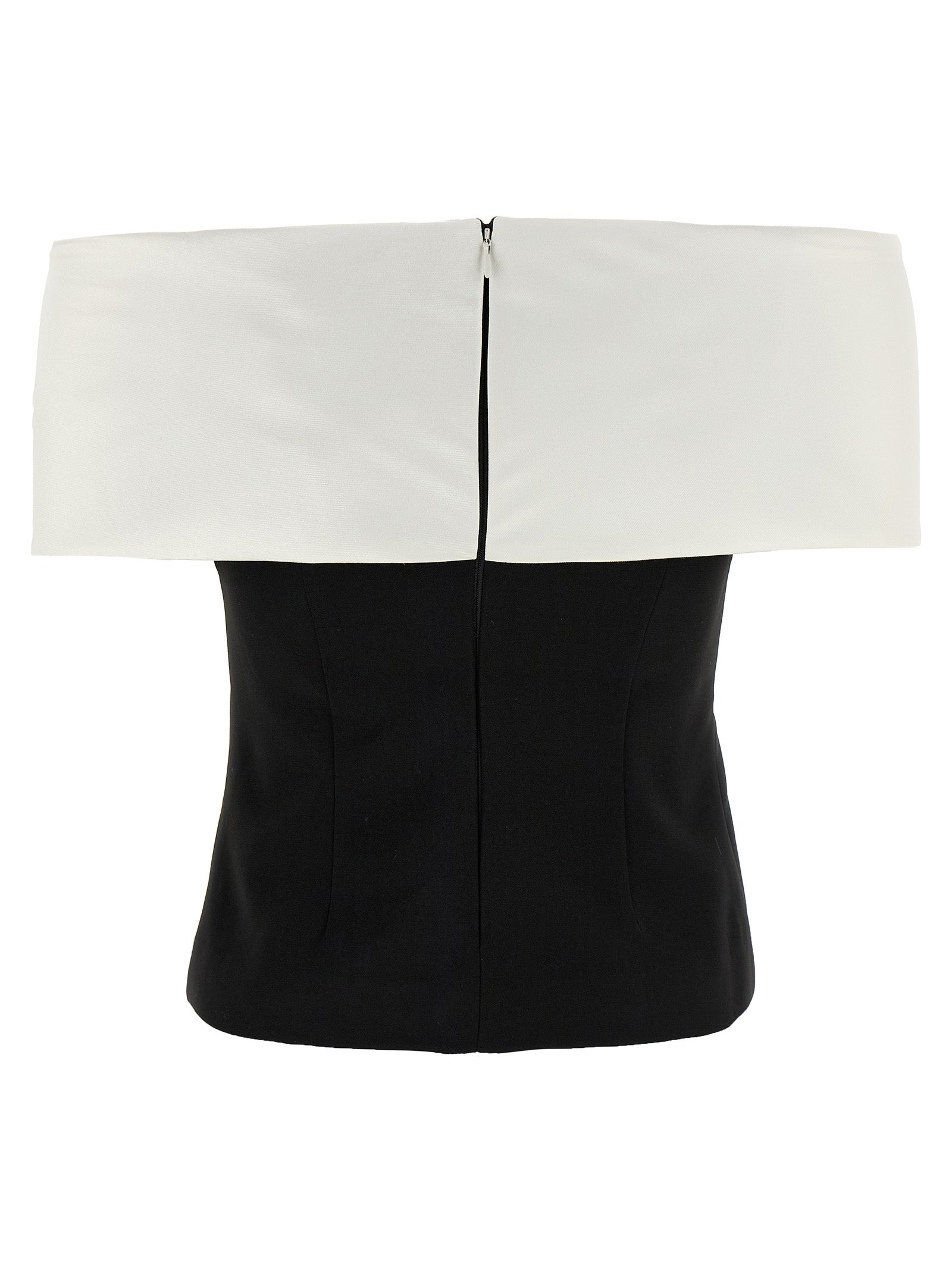 Self-Portrait Black Crêpe Flower Top