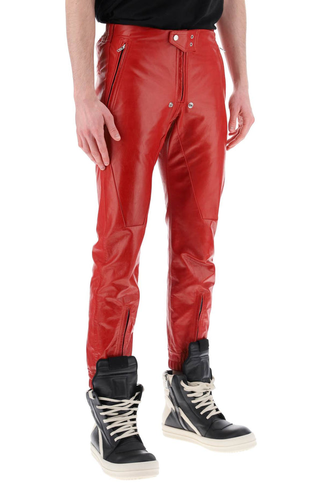 Rick owens luxor leather pants for men-Pants-RICK OWENS-Urbanheer