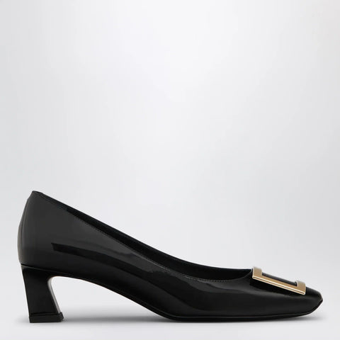 ROGER VIVIER Black patent leather Trompette pumps