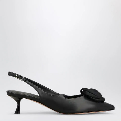 ROGER VIVIER Rose Vivier Slingback Pumps in Black Leather