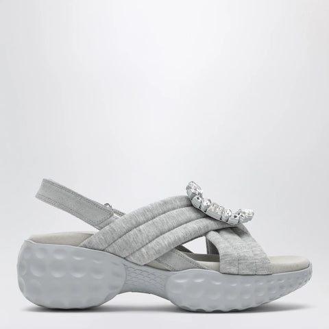 ROGER VIVIER Viv' Run slingback sandals grey with crystals