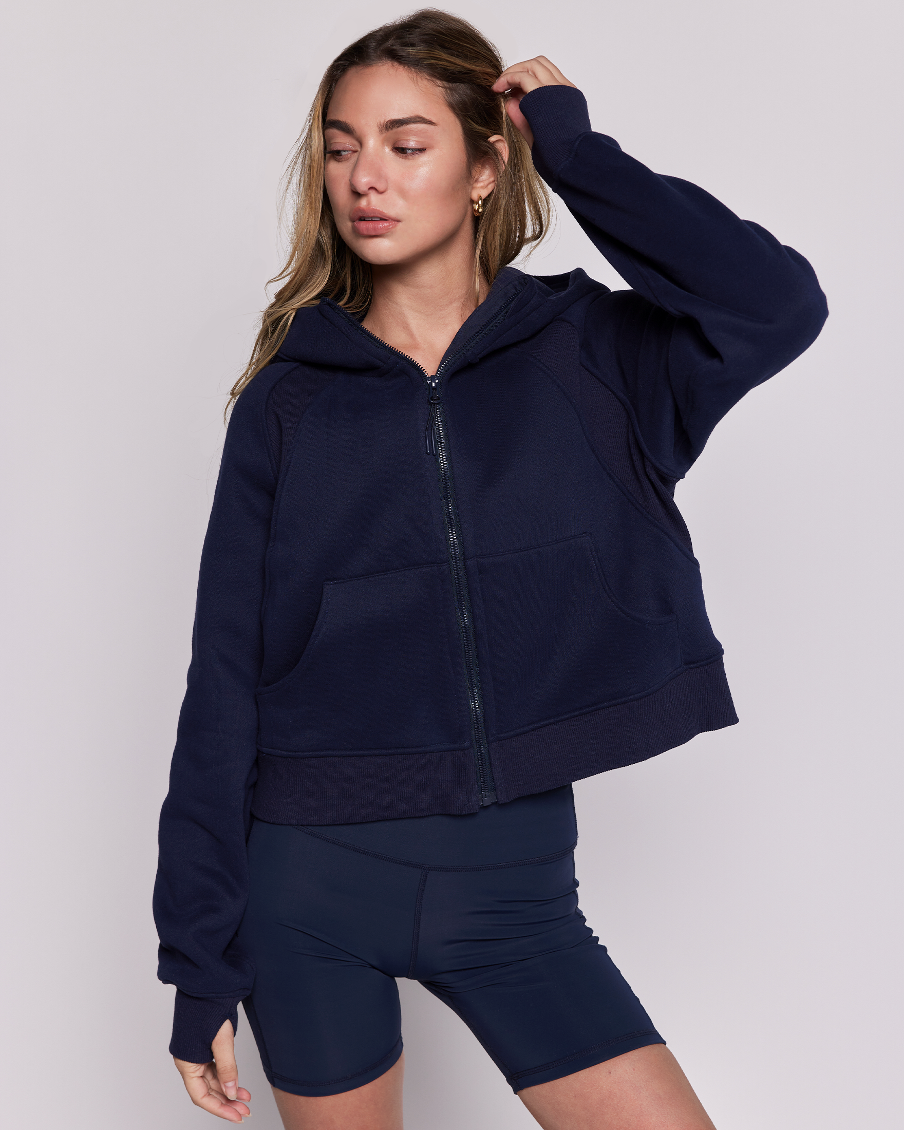 Effortless Fleece Full Zip Hoodie-rebody-True Navy-XS/S-Urbanheer
