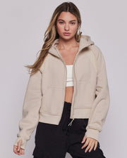 Effortless Fleece Full Zip Hoodie-rebody-Sand-XS/S-Urbanheer