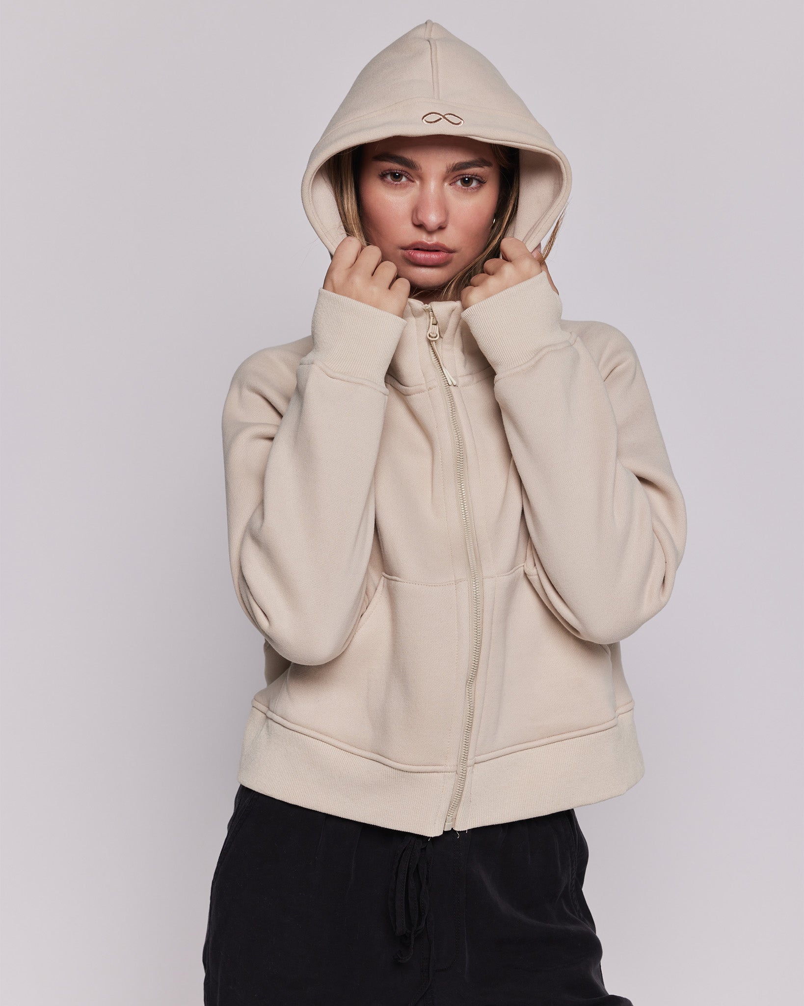 Effortless Fleece Full Zip Hoodie-rebody-Black-XS/S-Urbanheer