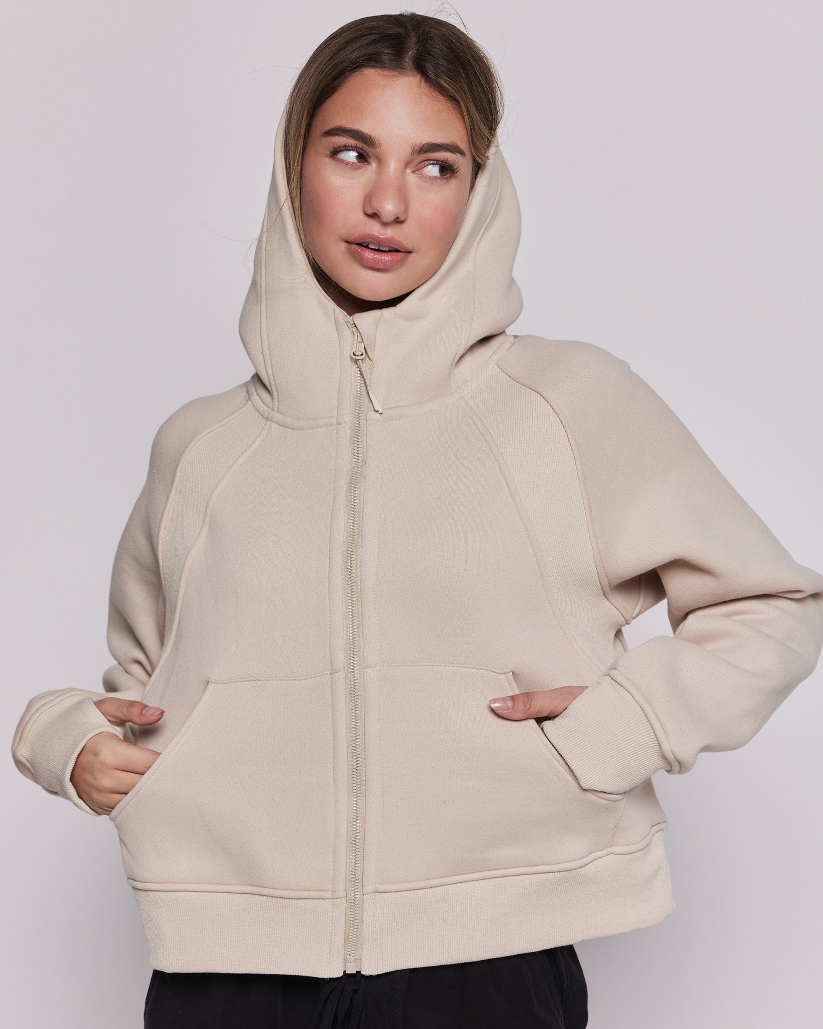 Effortless Fleece Full Zip Hoodie-rebody-Black-XS/S-Urbanheer