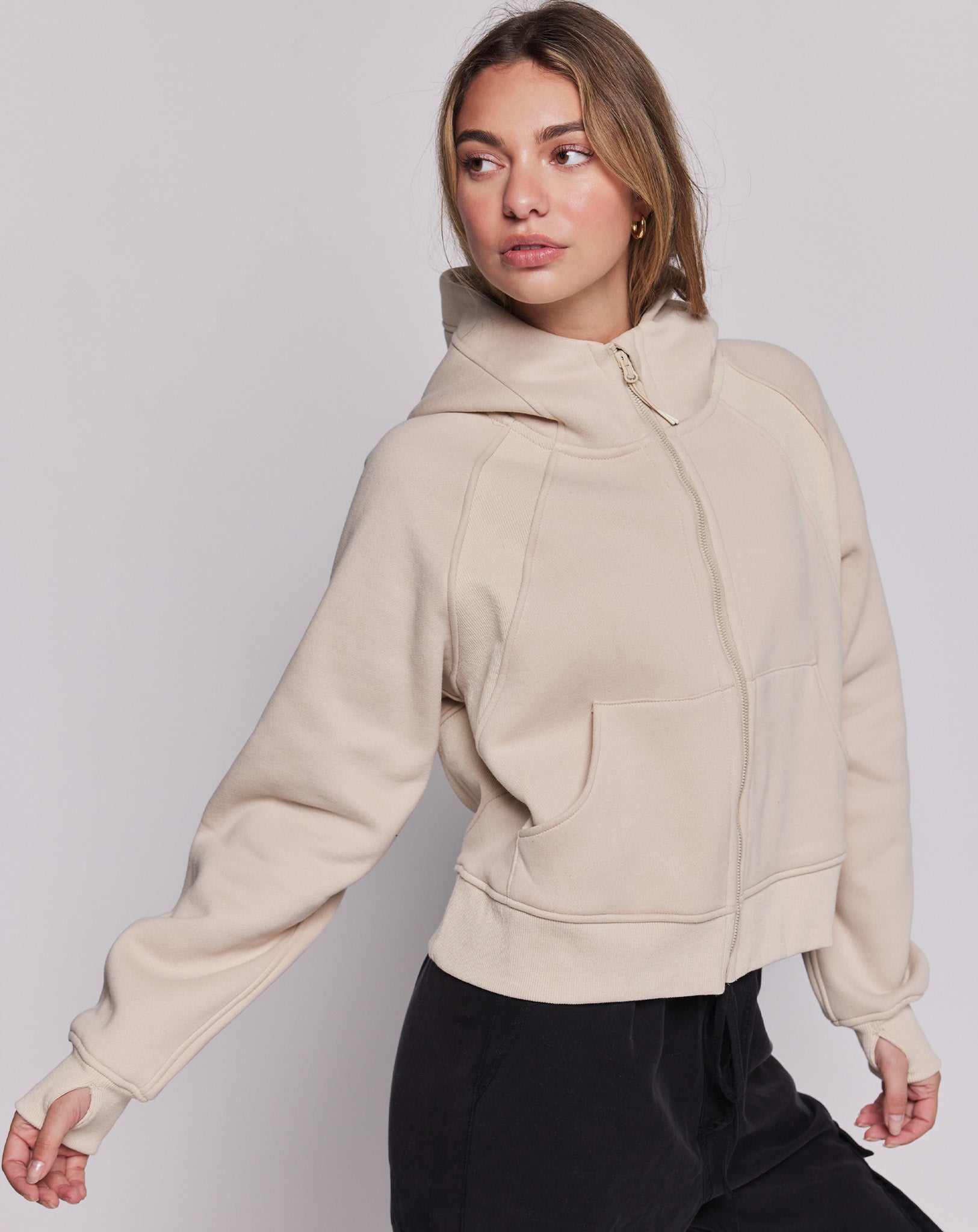 Effortless Fleece Full Zip Hoodie-rebody-Black-XS/S-Urbanheer