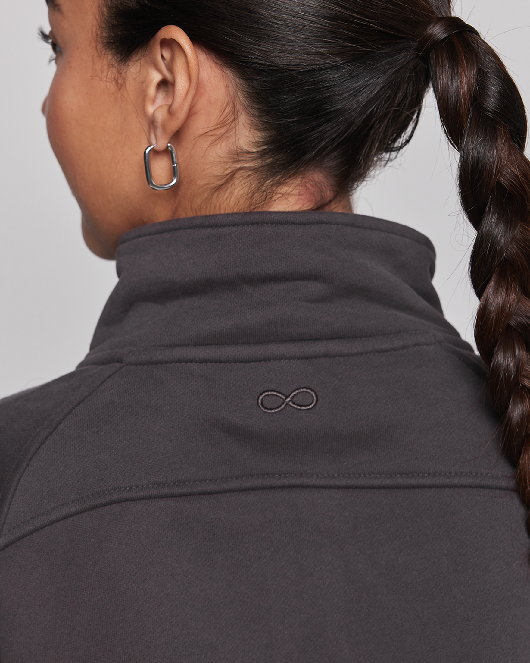 Effortless Fleece Crop Half Zip Jacket-rebody-Black-XS/S-Urbanheer