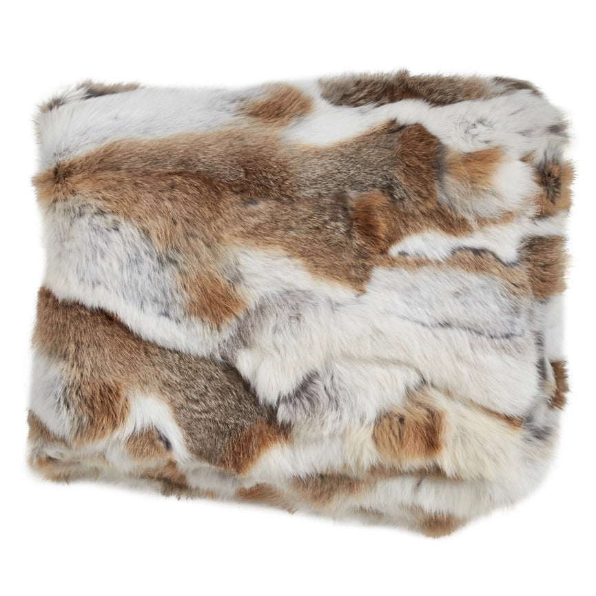 Rabbit Fur Throw-Blankets-Saro Lifestyle-50"x60"-Natural-Urbanheer