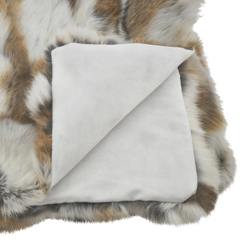 Rabbit Fur Throw-Blankets-Saro Lifestyle-50"x60"-Grey-Urbanheer