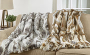 Rabbit Fur Throw-Blankets-Saro Lifestyle-50"x60"-Grey-Urbanheer