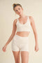 Racerback Bra And Shorts Set Cream-Set-Kimberly C-S-Urbanheer