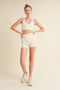 Racerback Bra And Shorts Set Cream-Set-Kimberly C-S-Urbanheer