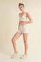 Racerback Bra And Shorts Set Cream-Set-Kimberly C-S-Urbanheer